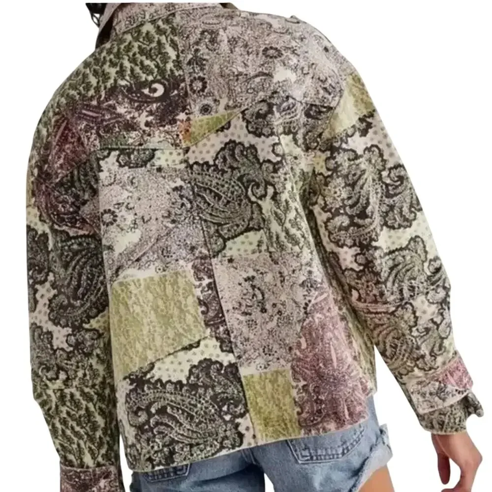 FREE PEOPLE Nadia Moto Jacket Multi Colored, Size XS, New without Tag MSRP $228 - Picture 3 of 4